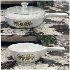 Vintage CorningWare “Spice of Life” Le Persil P-83-B, Lid P83C & La Sauge P-81-B